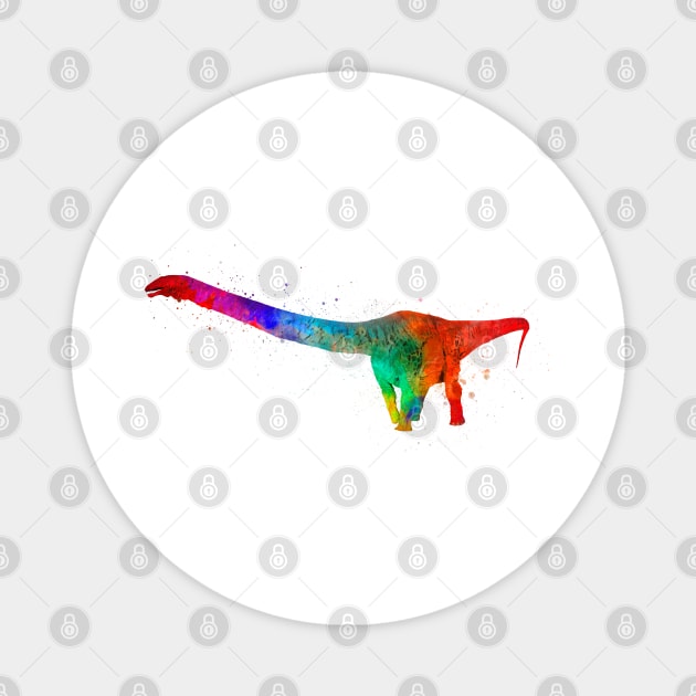 Apatosaurus in watercolor Magnet by PaulrommerArt